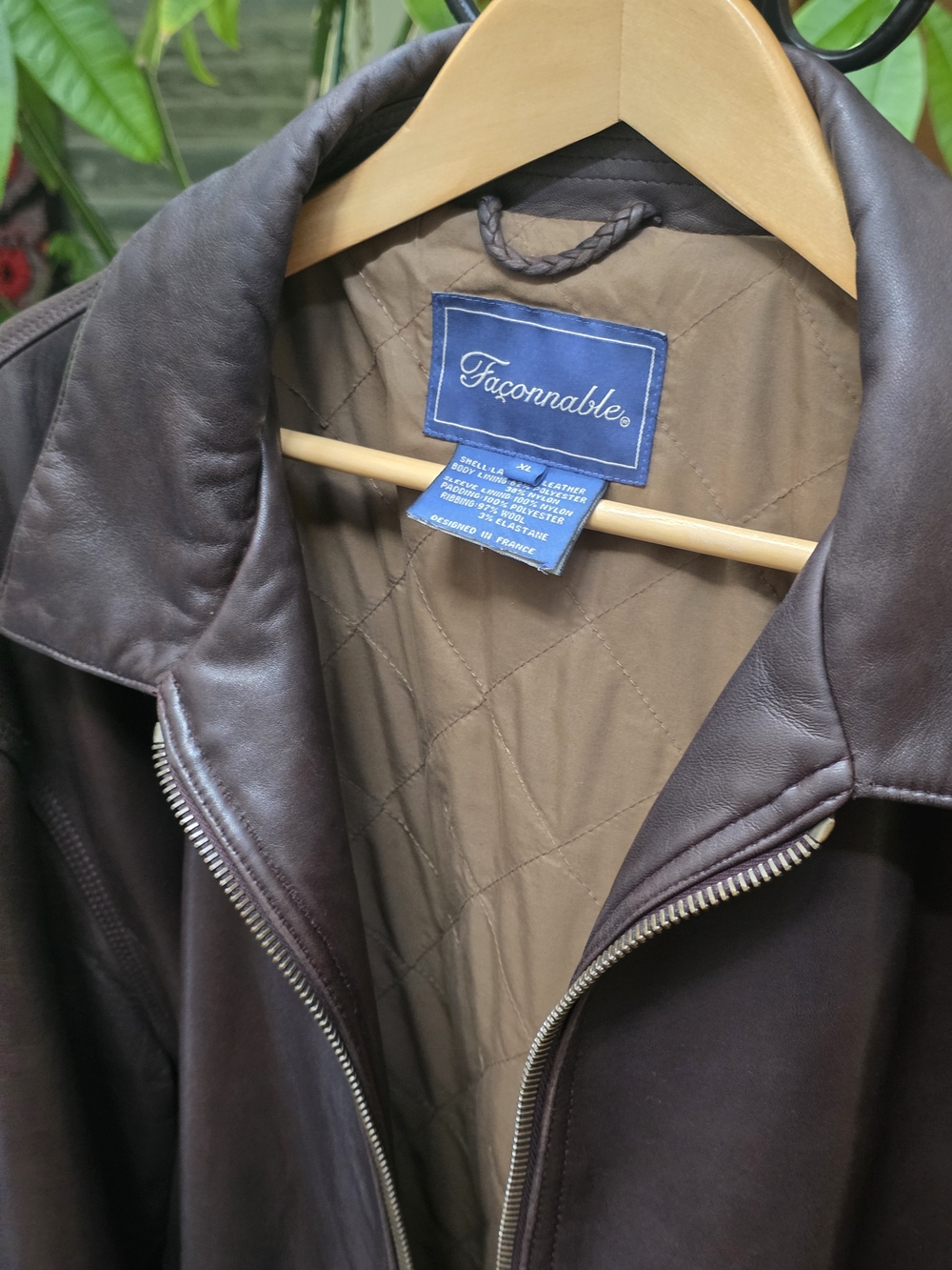 FRENCH VINTAGE FACONNABLE LAMB LEATHER JACKET XL - Picture 11 of 16